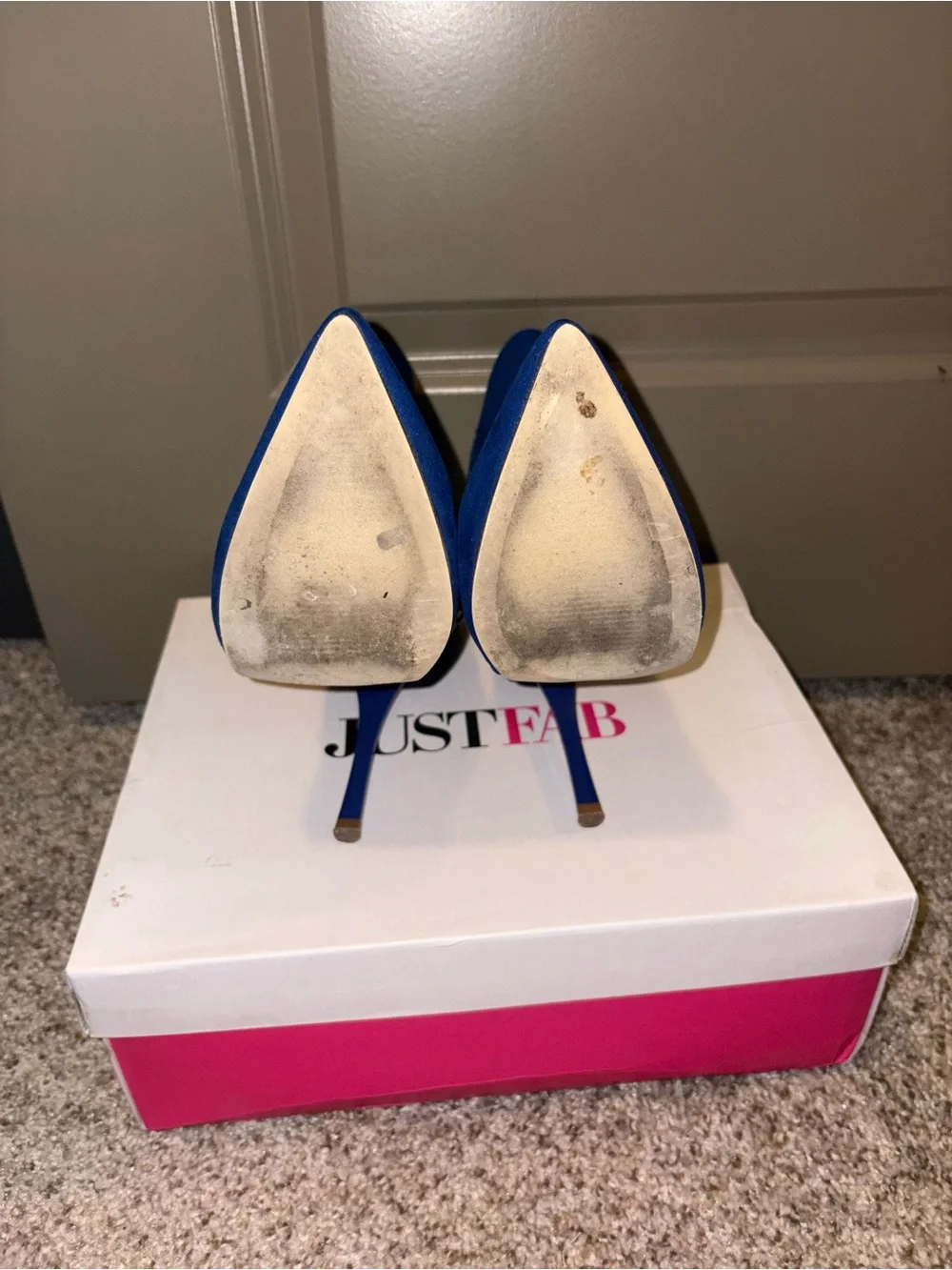JustFab Royal Blue Pointed Toe Stiletto Ankle Boots